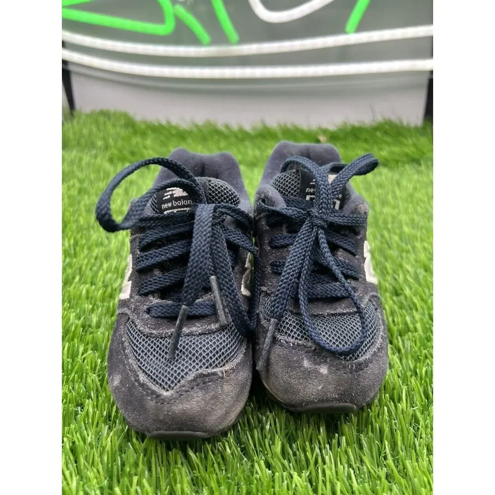 New Balance Shoes Baby Size 5C Classic 574 Style Retro Black Royal Blue KL574NSI